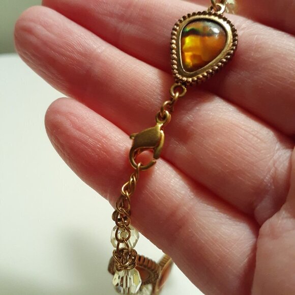 Fifth Avenue Collection On the Cat Walk Tiger Eye with beads Gold Bracelet - Picture 2 of 5